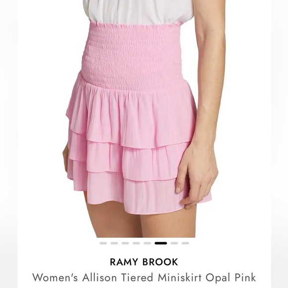 Ramy Brook Allison tiered miniskirt in rare orange color size Small NWTS - Picture 3 of 5